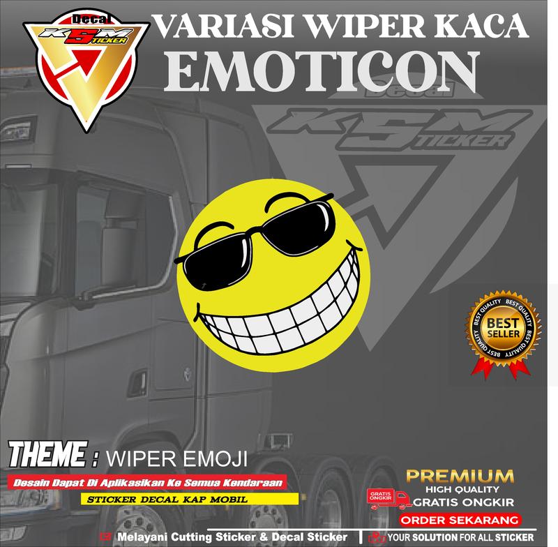 variasi wiper kaca emot/emoji kipas kaca mobil 2