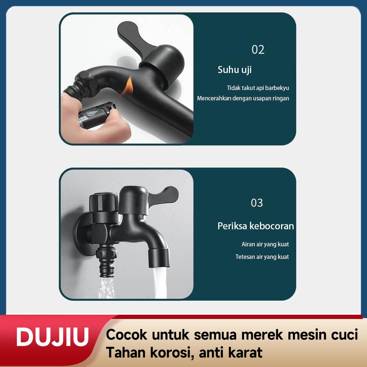 Keran Dapur & Mesin Cuci Multifungsi Hitam DUJIU – Keran Air Dingin Tahan Karat Premium, Cocok untuk Taman/Ruang Cuci, Termasuk Katup Penghenti Dinding, Desain Modern Mudah Dipasang, Ideal untuk Rumah & Kamar Mandi.