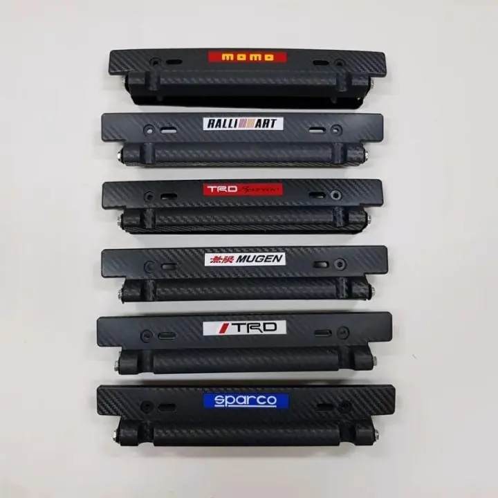 Dudukan Tatakan Plat JDM Nomor Angka Mobil MUGEN TRD Sparco Motif Karbon Warna Hitam Aksesoris Eksterior Mobil