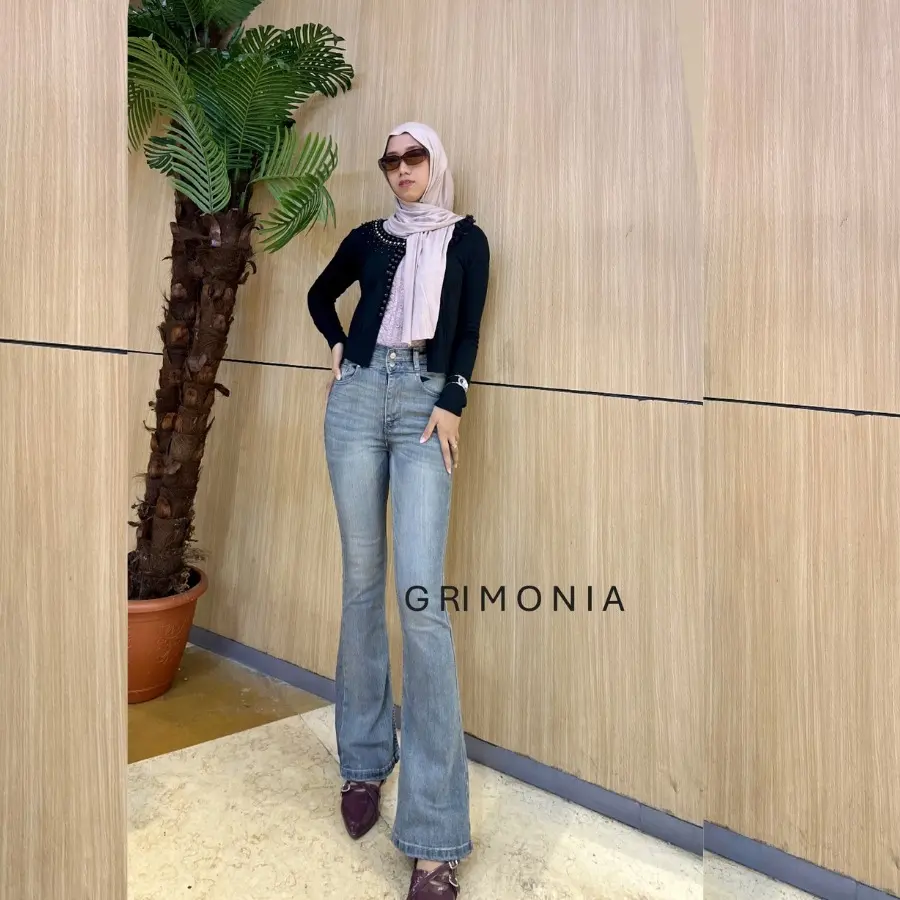 GS- Jeans HW Cutbray Stella- Celana jeans Panjang Wanita