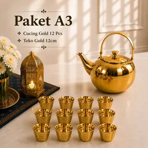 Paket A3 teko gold cucing gold teko persia gold gelas gold gelas kabah cucing zam zam gelas zam zam hampers souvenir oleh oleh haji umrah