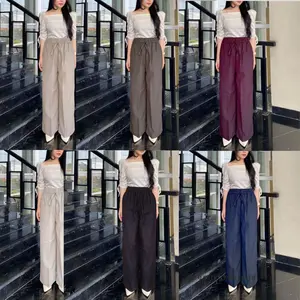 Everyday Pants - Kulot strip saku depan- Celana Panjang Wanita Kulot - Celana Kantor - Celana Kuliah Motif Garis  - Celana Formal