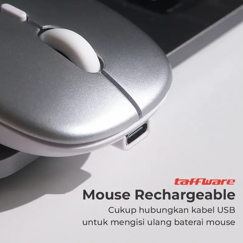 Taffware Silent Mouse Rechargeable Dual Mode Bluetooth 5.2 dan 2.4GHz 1
