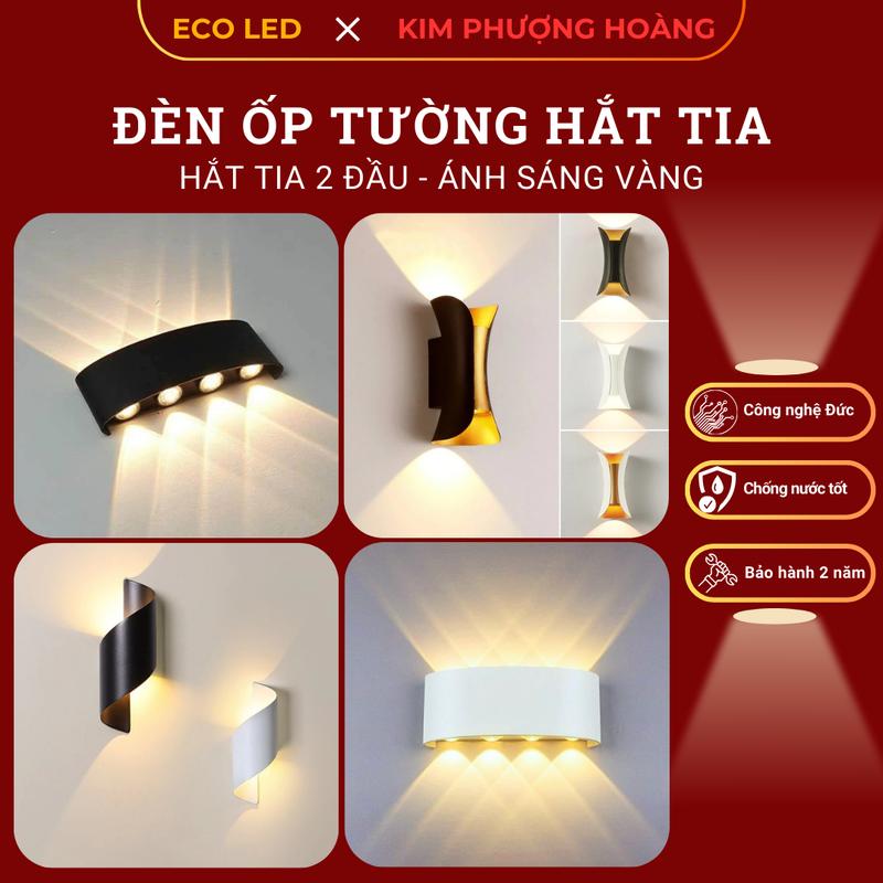 Đèn Ốp Tường Hắt Tường Ánh Sáng Vàng 3000K Chống Nước IP65 Đấu Điện 220V - Đèn Trang Trí Vách Tường Hiện Đại Tiết Kiệm Điện