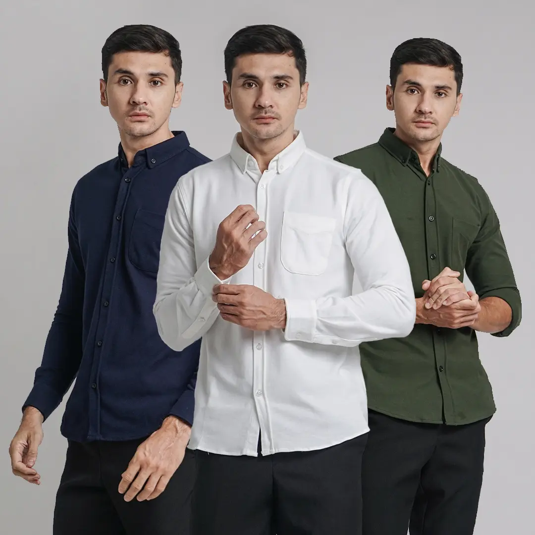 HSRM Pique Shirt Long Sleeves Kemeja Basic Lengan Panjang