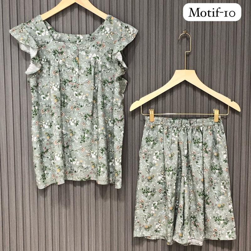 [ SALLY ] LD110/120/130/140 Setelan Baju Tidur Rayon Premium Motif Yukensi Celana Pendek Standar Jumbo Bigsize Busui-Friendly 6