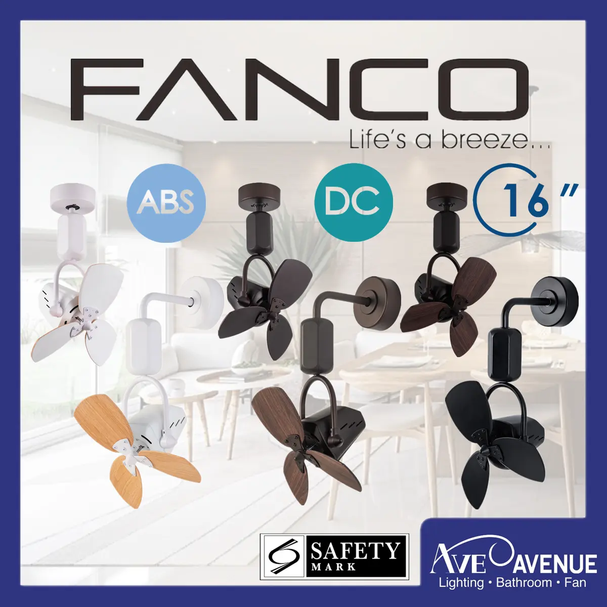 Fanco DONO 16 Inch DC Motor Corner Fan with Remote Control