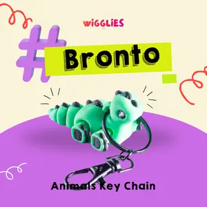 Wigglies Gantungan Kunci Miniatur Hewan - Brontosaurus