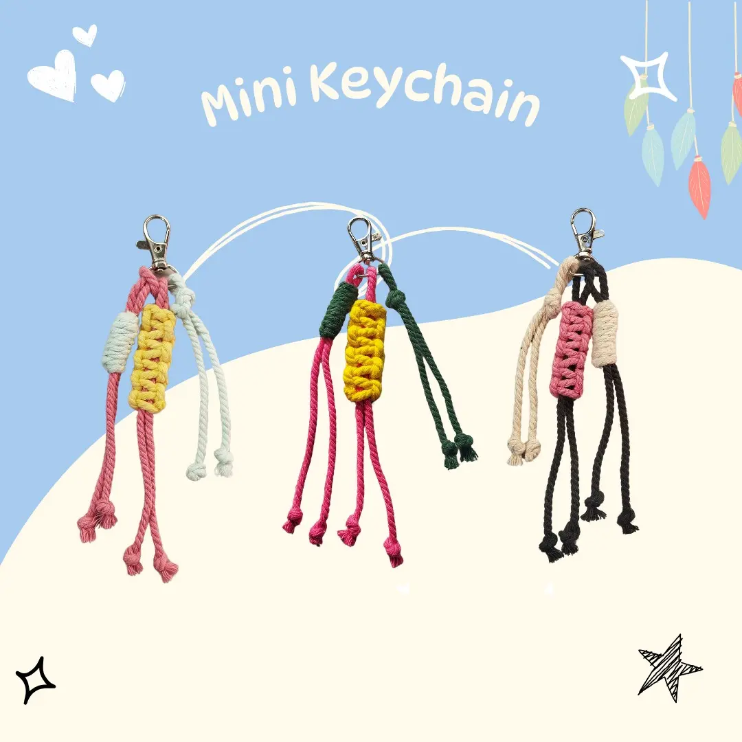 Mini Keychain - Gantungan kunci macrame/Bag charm/keychain Tas Ganci
