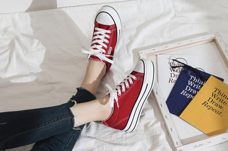 Product Introduction of fashion women shoes canvas platform sneakers white tennis shoes Vulcanize 13