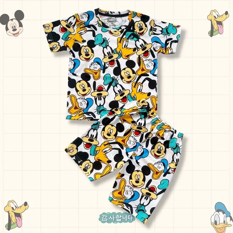 BIG SIZE SETELAN DINO COLORFUL CREAM FULLPRINT ANAK Minimalist Multicoloured 7