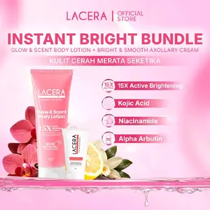 LACERA Lotion Glow & Scent 250ml +  Axillary Cream 30g Mencerahkan  , Merawat Kulit Kusam & Kering Hingga keLipatan