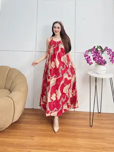 Yukensi Dress Gaun Tidur Baju Santai Daster Wanita Tanpa Lengan Tali Karet Bahan Rayon Lembut Nyaman Jumbo LD120 Motif Tiedye Busui Ibu Muda Modis & Nyaman