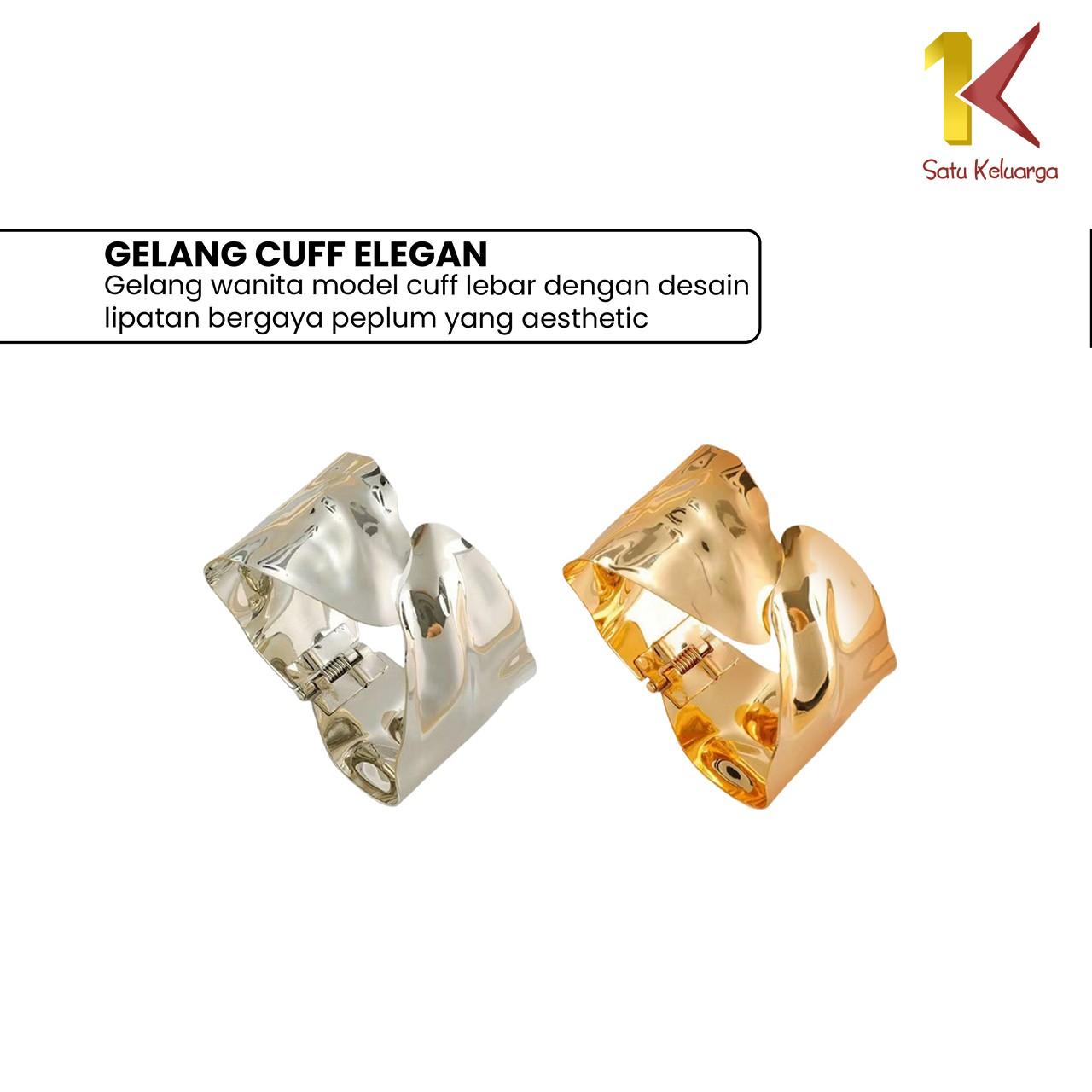[COD] SK K198 Gelang Cuff Aksen Lipat Gold Aksesoris Lengan Wanita Fashion Korea