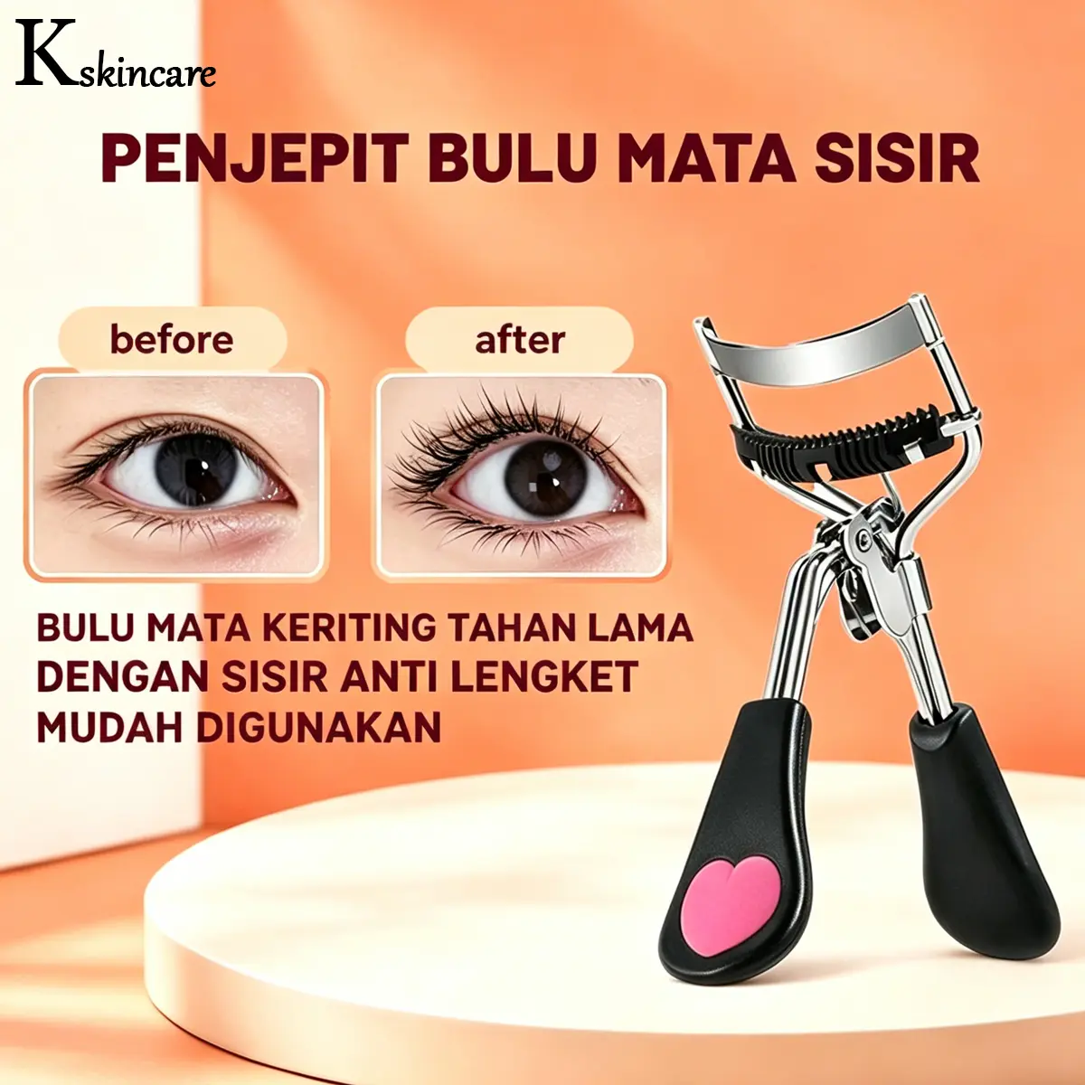 Penjepit Bulu Mata Sisir Eyelash Curler, Lengkung Natural Membuat Bulu Mata Lentik Tahan Lama, Alat Makeup Mata Portable