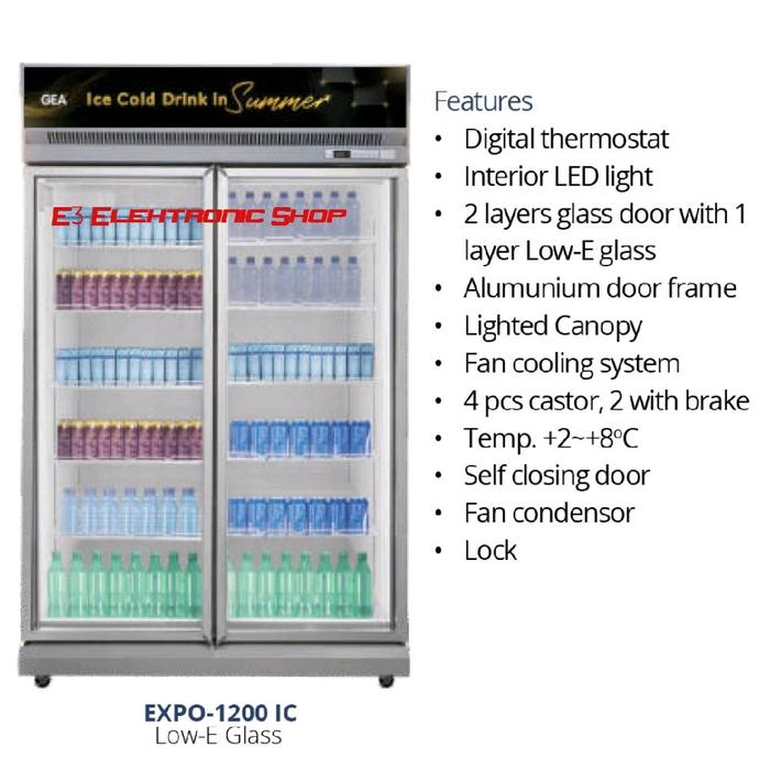 Gambar Showcase GEA Expo1200IC Kulkas Display Cooler Chiller Expo 1200 IC dari E3 Shop Elektronik Kota Administrasi Jakarta Utara Tokopedia