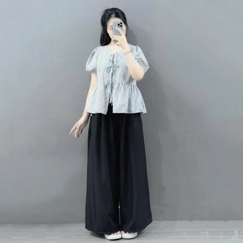 Set Bigsize Hè Trẻ Trung (CÓ LẺ ÁO/ QUẦN), Áo Babydoll Tay Bồng Mix Quần Suông Ống SIÊU RỘNG Tôn Dáng Cho Chị Em Chuppy (58-92Kg)- A190 Q530 | BigBuy360 - bigbuy360.vn Set Bigsize Hè Trẻ Trung (CÓ LẺ ÁO/ QUẦN), Áo Babydoll Tay Bồng Mix Quần Suông Ống SIÊU RỘNG Tôn Dáng Cho Chị Em Chuppy (58-92Kg)- A190 Q530 | BigBuy360 - bigbuy360.vn