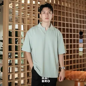 HAIBRO - Nova Polo Shirt Oversized Pique Pria Mint Green