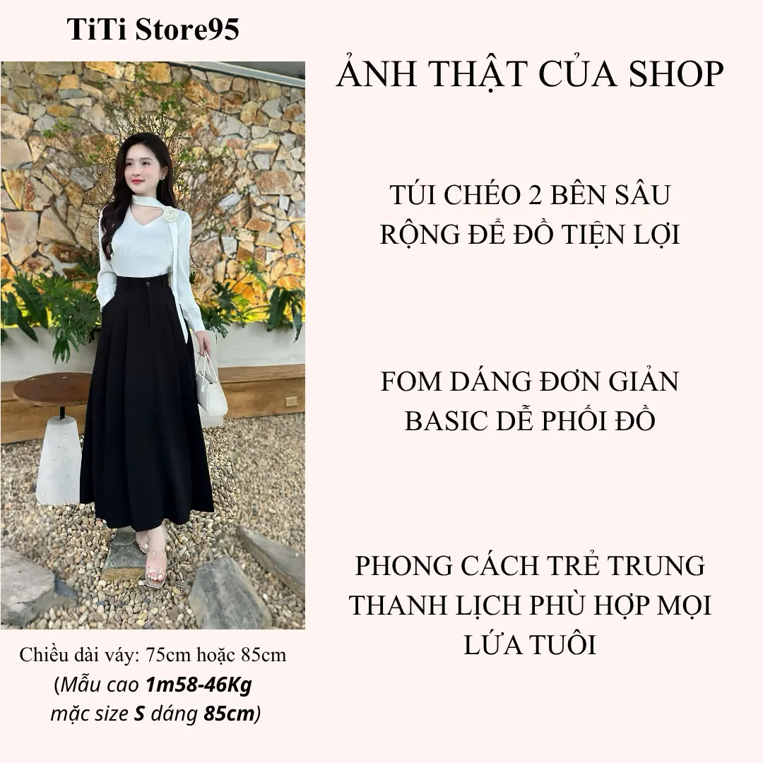 Chân váy xếp ly bồng bềnh công sở thanh lịch 2 dáng dài ~87cm hoặc ~75cm ( có hai túi) vải Vitex | BigBuy360 - bigbuy360.vn Chân váy xếp ly bồng bềnh công sở thanh lịch 2 dáng dài ~87cm hoặc ~75cm ( có hai túi) vải Vitex | BigBuy360 - bigbuy360.vn
