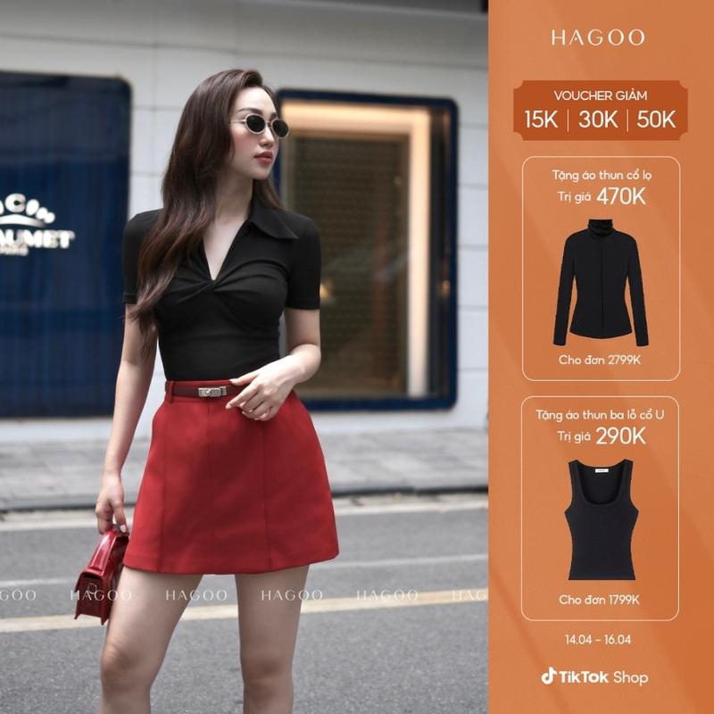 HAGOO Quần giả váy thiết kế 4 màu Đỏ/Đen/Trắng/Nâu trẻ trung hiện đại Wonmen [ Q325 ] Voi