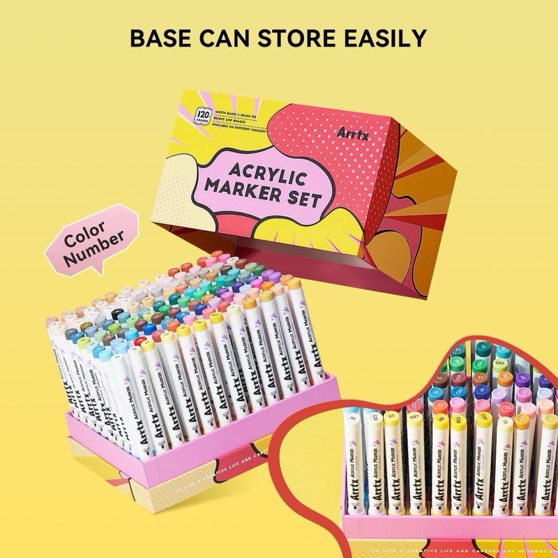  Arrtx 120 màu bút Acrylic Marker Kalele Magic Box Cao Cấp vẽ trên mọi chất liệu không thấm giấy 