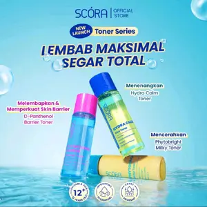 SCORA Toner Series 80ml Hydra Calm Cica Toner, Phytobright Milky Toner, D-Panthenol