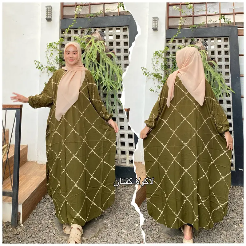 Gamis Kaftan Dayli Adiba Motif Arab Dress Kaftan Wanita Dewasa Jumbo Busui 7