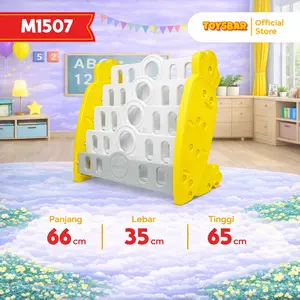 Rak Buku Anak Motif Wortel M1507 4 Tingkat Penyimpanan Mainan & Buku Anak Desain Serbaguna dengan Slot Luas Molion