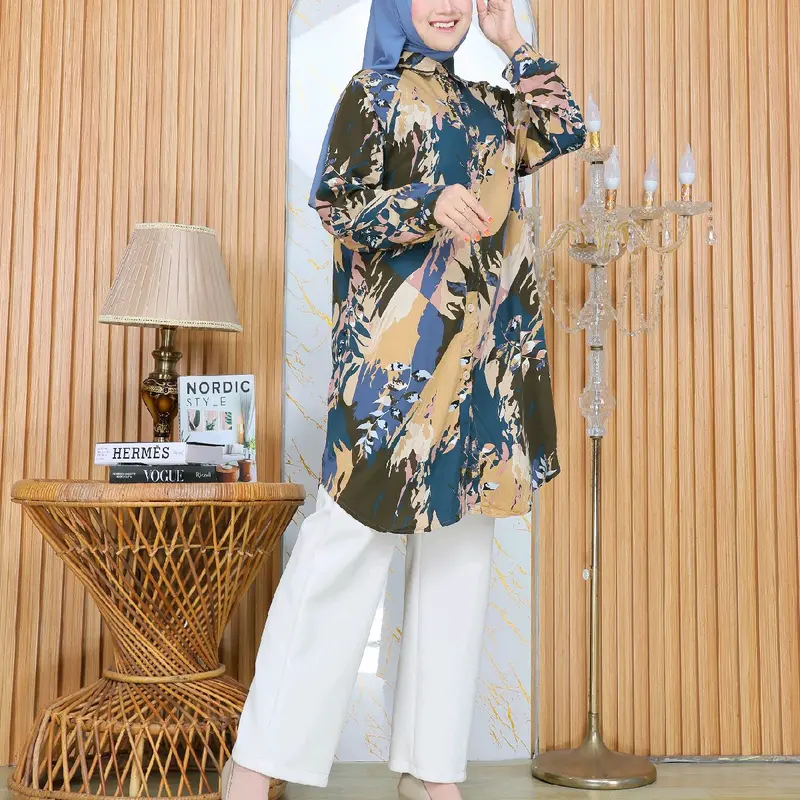 TUNIK MOTIF RAYON TWILL/STANDAR/JUMBO 1