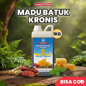 (PROMO 1 KG) Madu Batuk Flu Pilek - Madu Herbal Madu Gurah untuk Batuk Kering Batuk Berdahak Radang Tenggorokan Flu Pilek Panas Dalam Si Lebah Merah