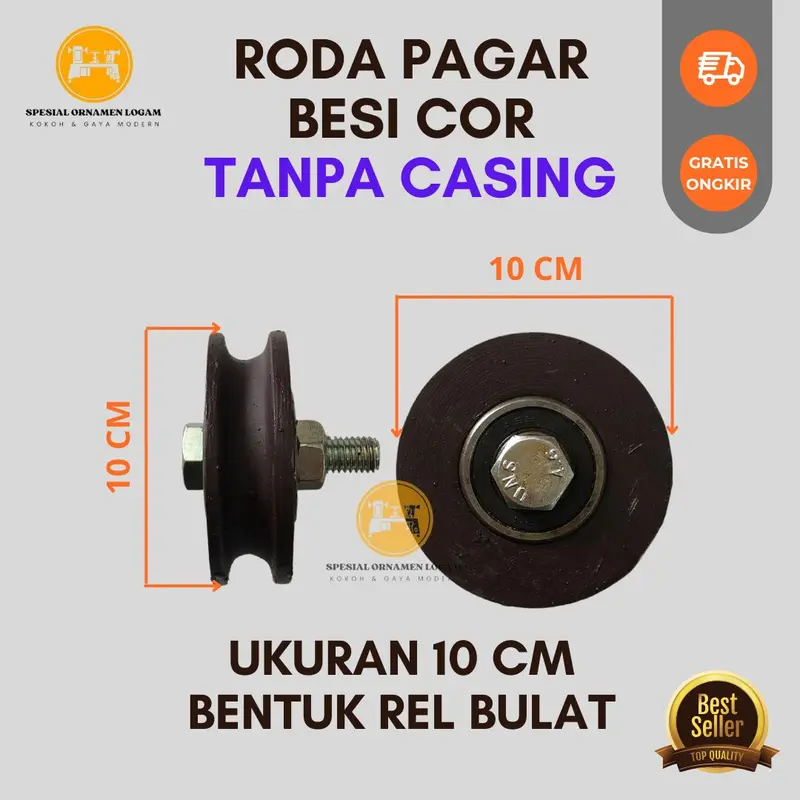 Roda pagar merah dan hijau besi Cor 10 cm bentuk bulat dan siku roda only tanpa casing BERKUALITAS Dan TERMURAH 0