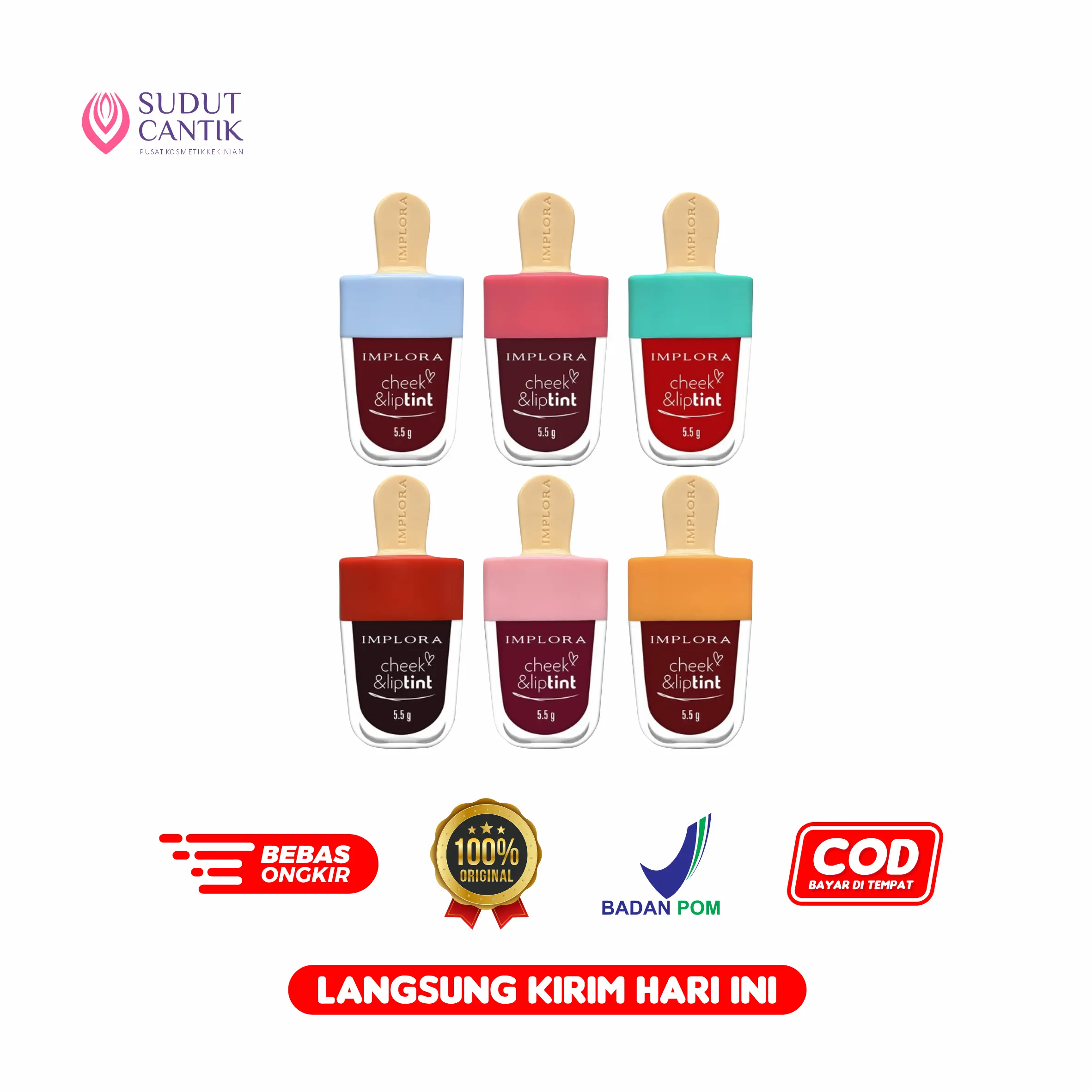 Implora Cheek & Liptint Kosmetik Tahan Lama