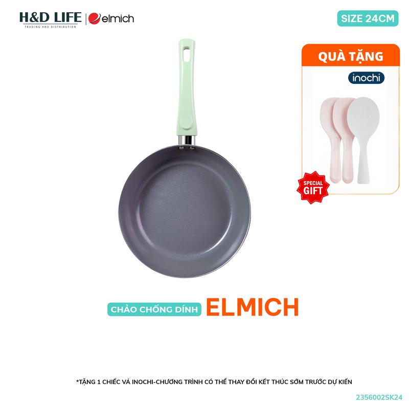 ELMICH Chảo Chống Dính Ceramic Elmich Daily 24cm | An Toàn Châu Âu | Chống Dính Vượt Trội | Siêu Bền 50.000 Lần | Dùng Trên Mọi Loại Bếp 2356002SK24