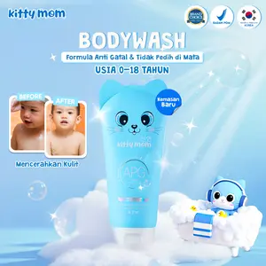 Kitty Mom Body Wash | Baby Bath Cleanser Shower| Sabun Bayi Non SLS & Paraben | Sabun Mandi Anak Melembabkan & Anti Gatal 0-18 Tahun | Skincare Perawatan Kulit Kering Sensitif Newborn