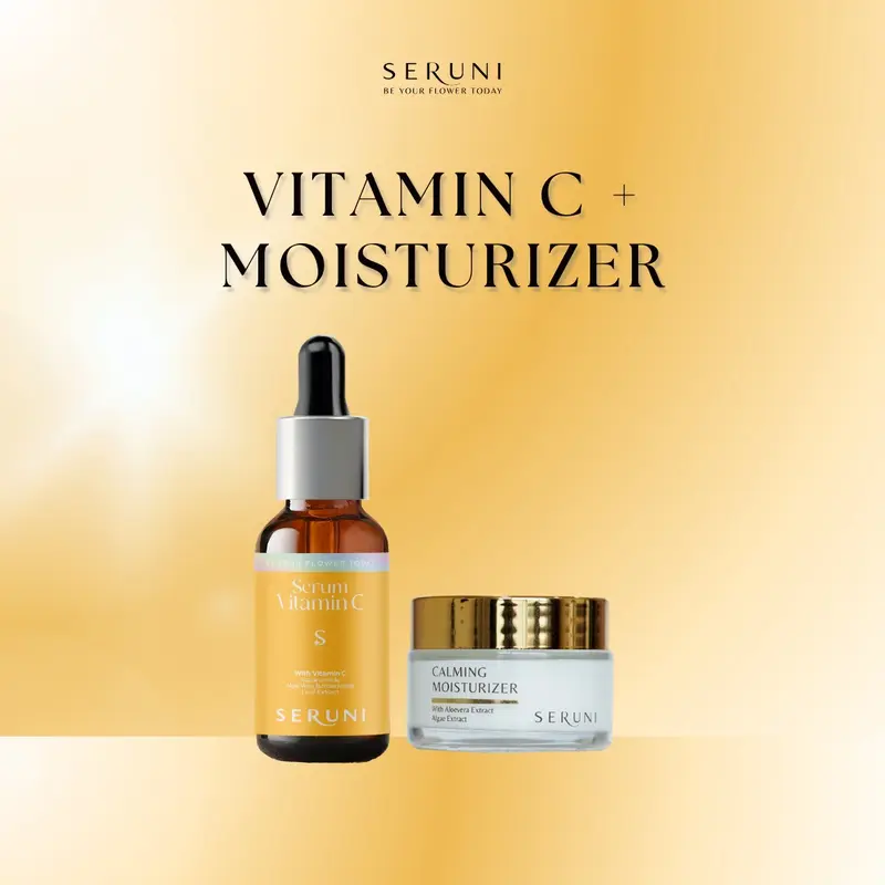 Seruni – Serum Vitamin C + Moisturizer – Membantu Membersihkan Wajah & Membantu Mencerahkan Wajah – [2 Pcs] Extract Kerutan 1