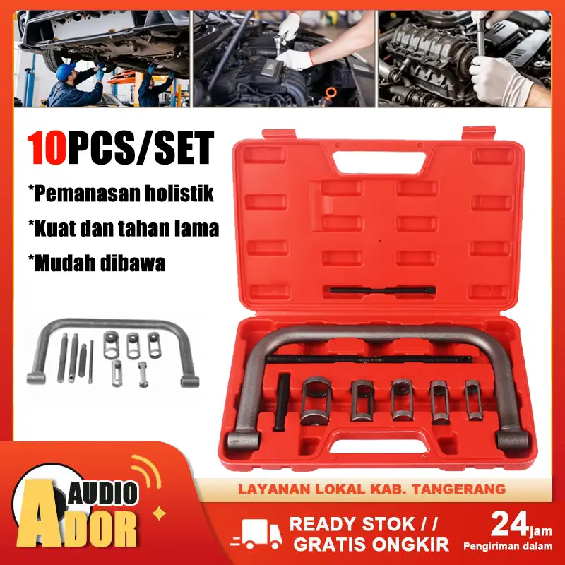 Treker Klep Set 10Pcs Valve Spring Compressor Alat Pemasang dan Penghapus untuk ATV dan Mesin Mobil