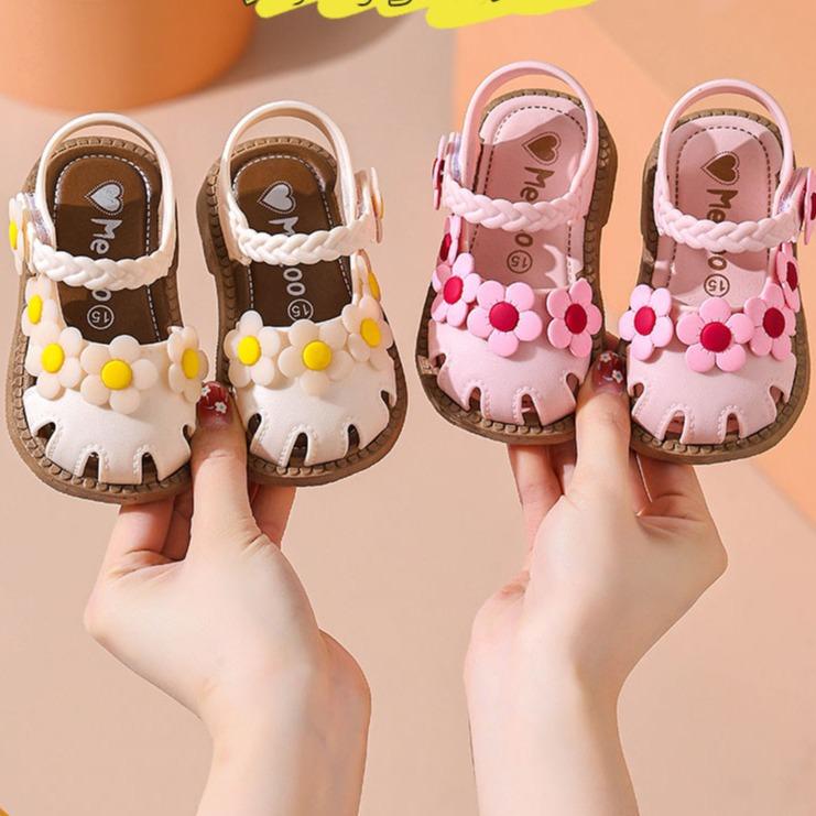 Phom To Lùi Size Dép Sandal Búp Bê Mũi Kín Cho Bé Gái Tập Đi Từ 6 Tháng Đến 3 Tuổi Phong Cách Thời Trang Công Chúa Tiểu Thư 2025. SK381