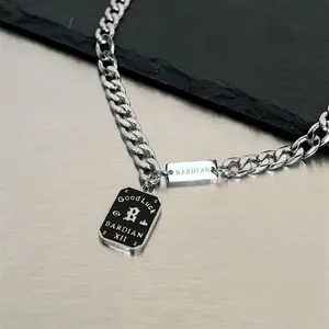 Kalung Titanium Pria Wanita Anti Karat Liontin Bardian