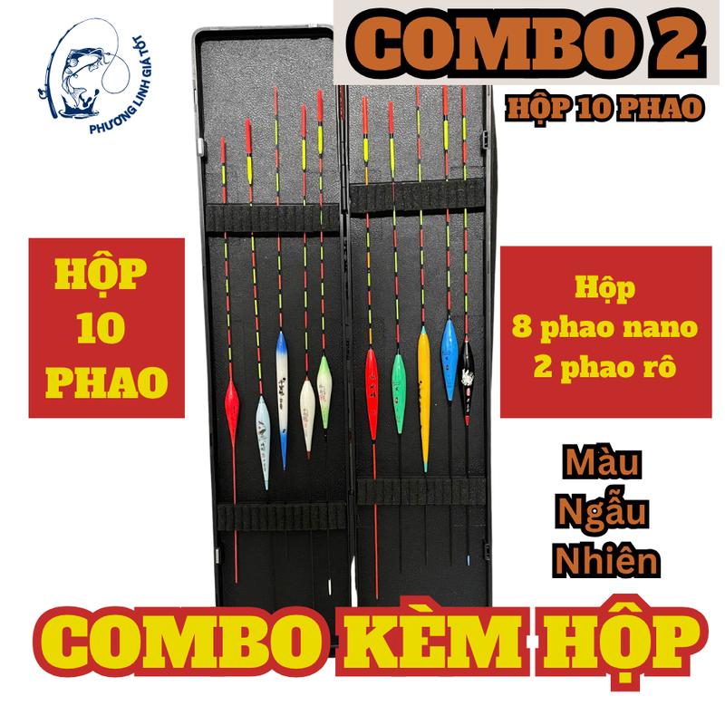  Combo Hộp Phao Gồm 8 phao nano kèm 2 phao rô câu cá chất lượng có hộp tiện lợi fishing đi câu bắt cá 