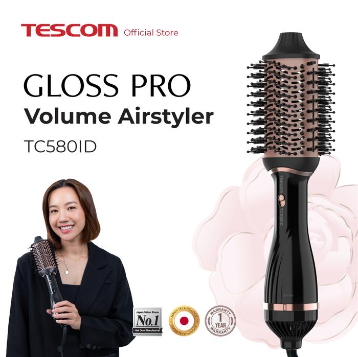 Gambar Tescom Gloss Pro 2in1 Volume Airstyler - Hair Dryer / Sisir Angin Blow & Pengering Rambut TC580ID dari Tescom Indonesia Kota Bekasi Tokopedia