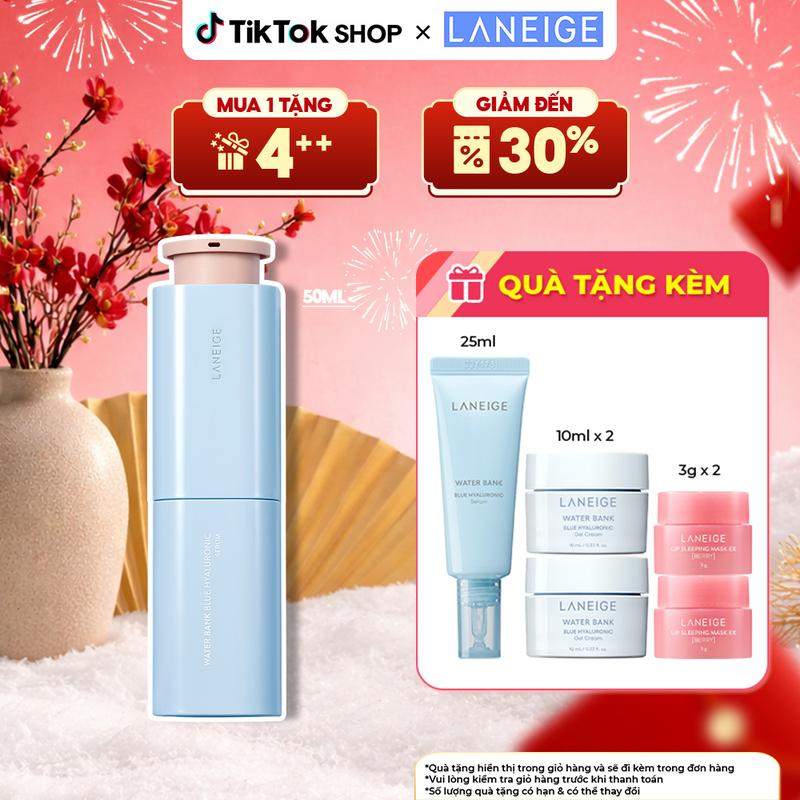  Tinh chất cấp ẩm cho da căng mượt đàn hồi làm đẹp da Laneige Water Bank Blue HA Serum 50ml Skincare 