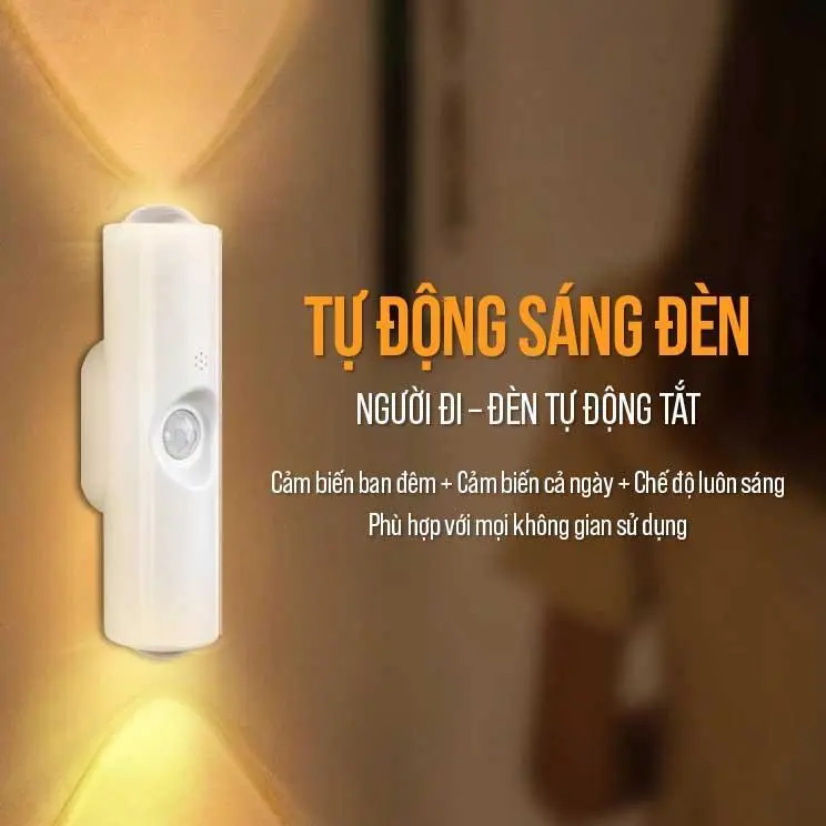 1/2/4 chiếc Đèn chiếu sáng thông minh với cảm biến chuyển động của con người, 3 chế độ điều chỉnh, pin 500mAh, cổng sạc USB Type-C, lắp đặt bằng nam châm, phù hợp cho phòng khách, phòng tắm và phòng ngủ đèn ngủ decor phòng đèn led decor phòng đèn tích