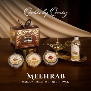 Qeebla Oleh oleh Haji & Umroh Paket Lengkap Meehrab Maroon Series Essential Pack