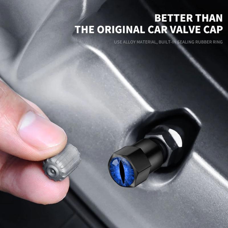 Product Introduction of 4PCS Universal Car Valve Caps Accessories Blue Red Cat Eyes Love Cat Heart Auto Wheel Tire Valve Tyre Stem Air Cover Car Styling Gift 14