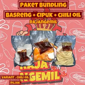 Rajangemil Paket Bundling Basreng Cipuk Patrik Instan Dengan Bumbu Rujak Terbaru Dan Chili Oil Kualitas Terjamin Tahan 30 Hari Di Freezer