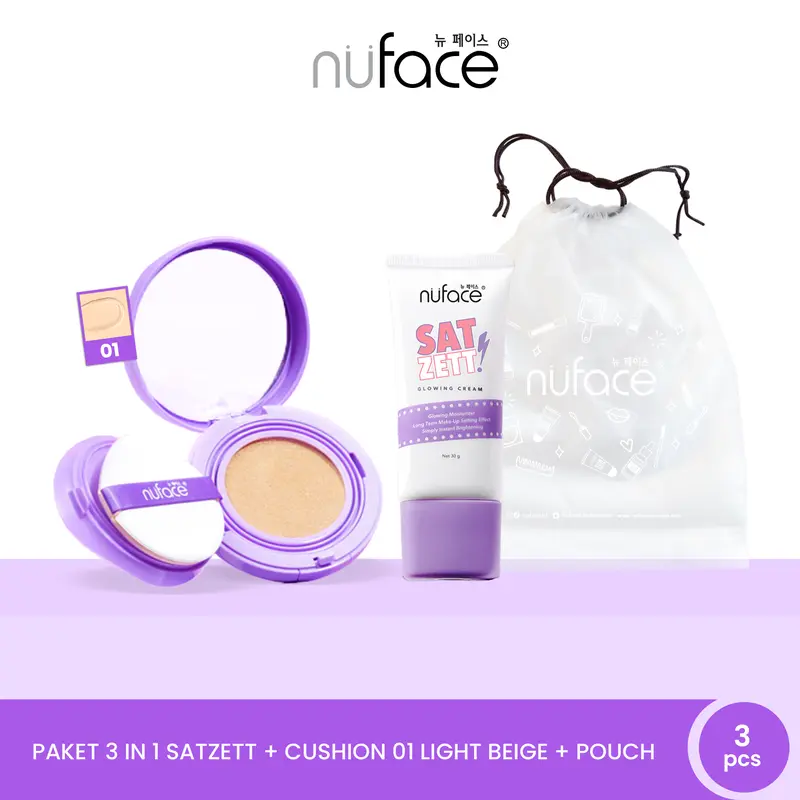 [FYC] Nuface Satzett Glowing Cream 30gr + Nuface Flawless Serum Cushion + Free Tas Serut 0