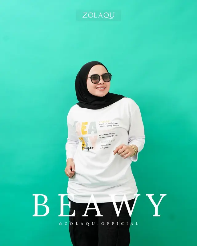 ZOLAQU - Atasan Kaos Wanita Oversize Cotton Combed 20s Beawy 0