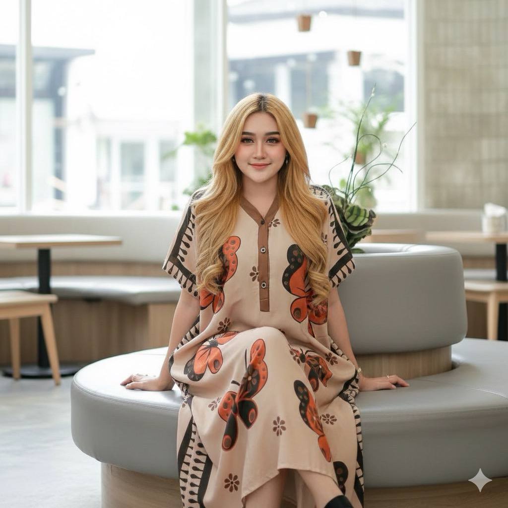 Daster Yuriko Dress Baju Wanita Santai Kancing Depan Busui Ld 130cm Pb 115cm Bahan Rayon Adem Bumil Pendek Panjang Tidur Motif Elegan Ibu Nyaman Menyusui