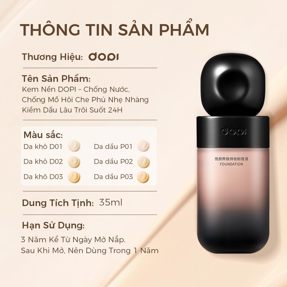 Hình ảnh Giữ Lớp Make Up 24h「Chai Lùn Đen」Kem Nền DOPI 35ml, Kiểm Soát Dầu, Kết Cấu Dạng Kem, Lâu Trôi, Không Thấm Nước, Chống Mồ Hôi, Kem Che Khuyết Điểm 10