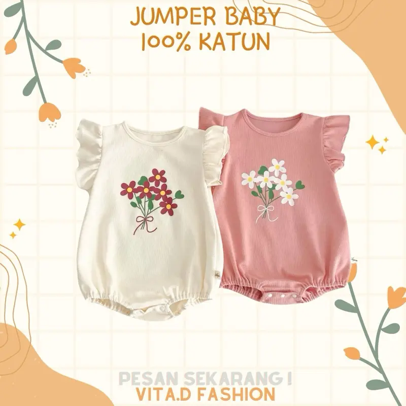 BODYSUIT Bayi Anak Perempuan 100% Katun Set Jumpsuit Newborn Usia 0-9 Bulan Cewek - Cowok, Laki-Laki, Lengan